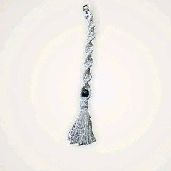 Beige Macrame Keychain with Swivel Clasp 10 in. Handmade - Picture 1 of 1